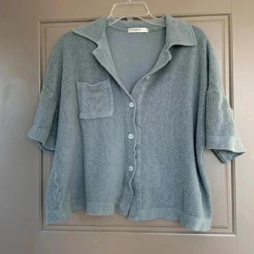 Stateside Light Blue Button-Up Blouse